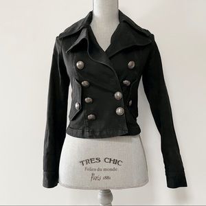 Burberry Brit denim jacket military style front buttons